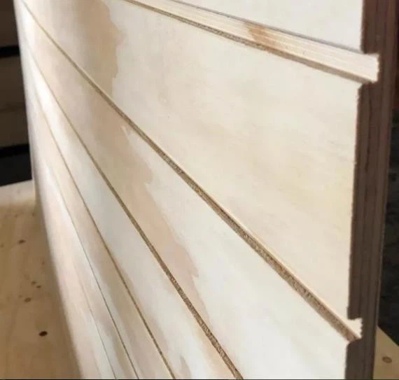 Pine Veneer V U W Grooved Plywood Slotted Plywood For Construction Decorative